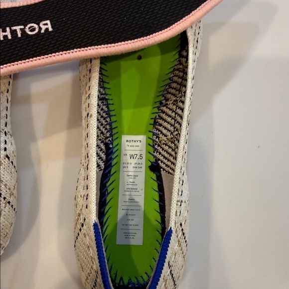 Rare retired Tuxedo Rothy's Cream tweed with black toe the Pointe II Flats 7.5 - Picture 8 of 9